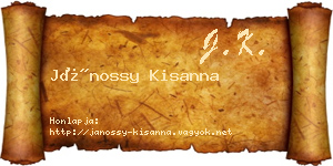 Jánossy Kisanna névjegykártya